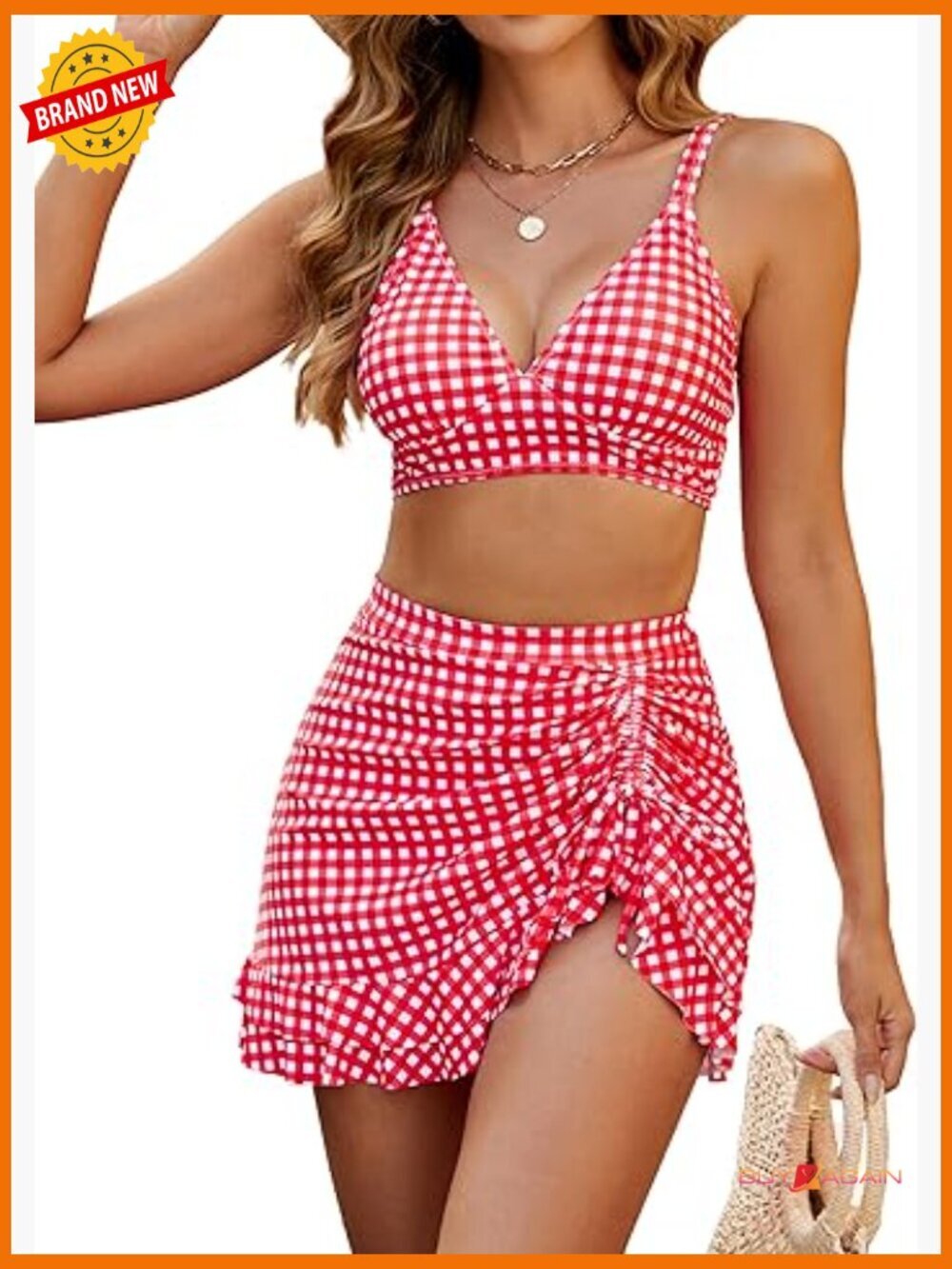 High Waisted Bikini Set Tummy Control Two Piece Swim Suit Retro Swimsuit